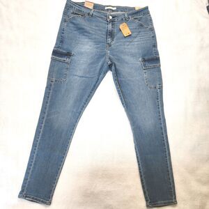 Levi’s 721 High Rise Cargo Skinny Jeans With Stretch Womens Size 34 x 30 NWT